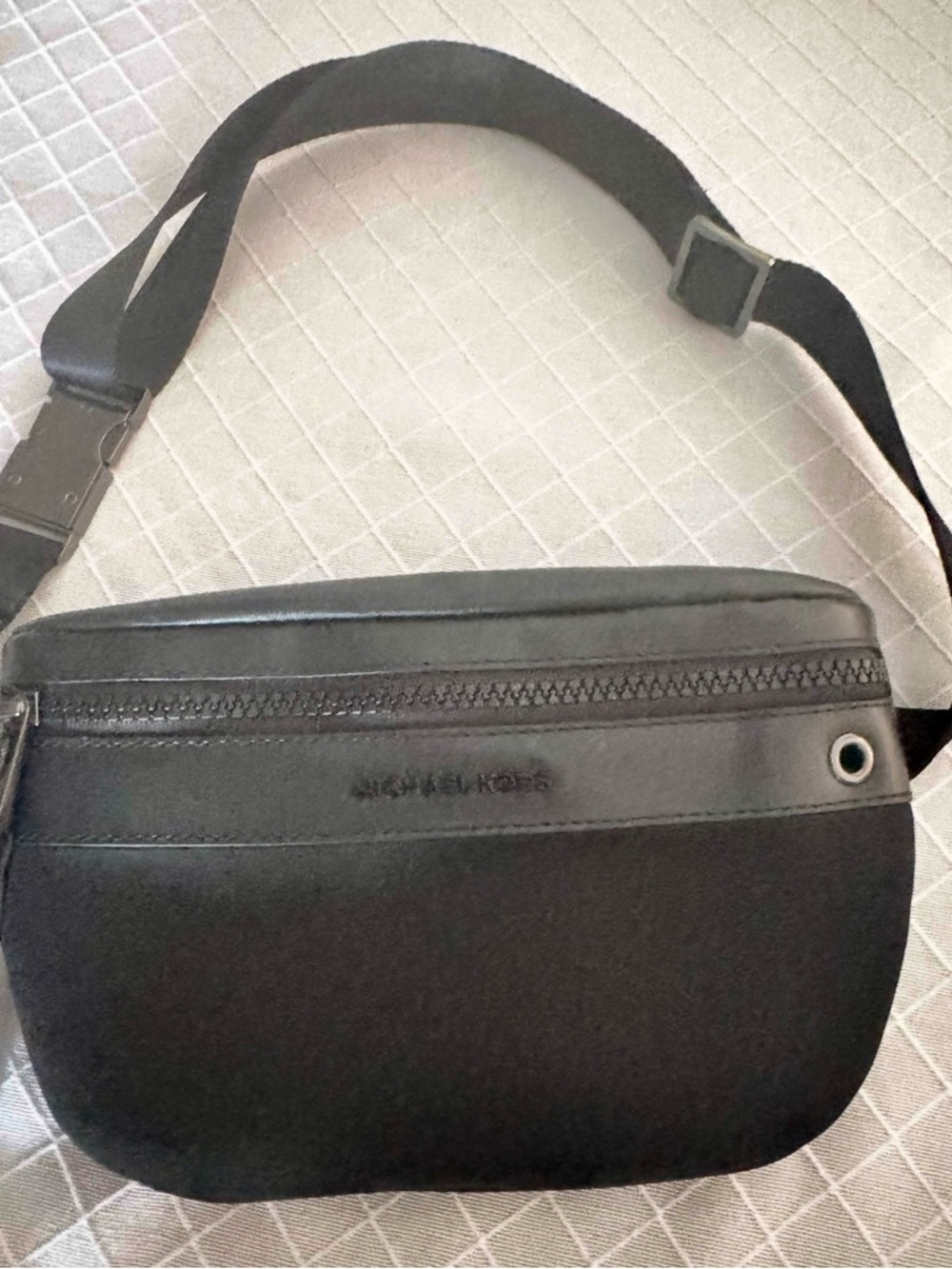 Michael Kors Black Neoprene Fanny Bag with raised logo